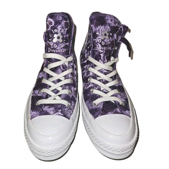 New! Converse Golf Le Fleur Chuck 70 Hi Quilted Velvet Tillandsia Purple W8 M6 - Picture 3 of 13